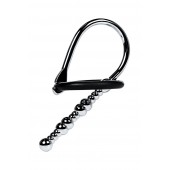 Серебристый уретральный плаг-бусины TOYFA Metal с мягким фиксириющим кольцом - ToyFa - купить с доставкой в Северске