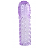 Насадка гелевая фиолетовая с точками, шипами и наплывами - 13,5 см. - Toyfa Basic - в Северске купить с доставкой