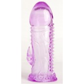 Фиолетовая гелевая насадка с шипами - 13 см. - Toyfa Basic - в Северске купить с доставкой