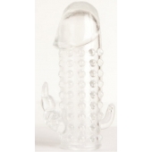 Гелевая прозрачная насадка с 2 отростками - 13 см. - Toyfa Basic - в Северске купить с доставкой