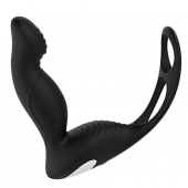 Черный вибромассажер простаты P-PLEASER W ERECTION ENHANCE - Dream Toys - в Северске купить с доставкой