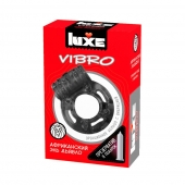 Чёрное эрекционное виброкольцо Luxe VIBRO  Африканский Эль Дьябло  + презерватив - Luxe - в Северске купить с доставкой