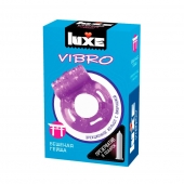 Фиолетовое эрекционное виброкольцо Luxe VIBRO  Бешеная гейша  + презерватив - Luxe - в Северске купить с доставкой
