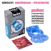 Голубое эрекционное виброкольцо Luxe VIBRO  Дьявол в доспехах  + презерватив - Luxe - в Северске купить с доставкой