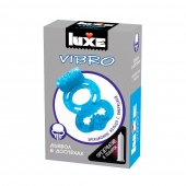 Голубое эрекционное виброкольцо Luxe VIBRO  Дьявол в доспехах  + презерватив - Luxe - в Северске купить с доставкой