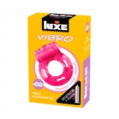 Розовое эрекционное виброкольцо Luxe VIBRO  Ужас Альпиниста  + презерватив - Luxe - в Северске купить с доставкой
