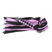 Черно-розовая плеть из замши - 58 см. - БДСМ Арсенал - купить с доставкой в Северске