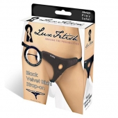 Черные плюшевые трусики для страпона - Lux Fetish - купить с доставкой в Северске
