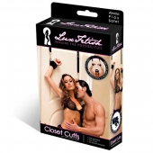 Черные фиксаторы с креплением к двери - Lux Fetish - купить с доставкой в Северске