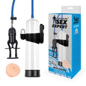 Прозрачная вакуумная вибропомпа Sex Expert с насадкой-вагиной - Sex Expert - в Северске купить с доставкой