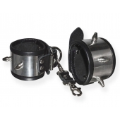 Серебристо-черные наручники с шипами и металлическим блеском - Sitabella - купить с доставкой в Северске