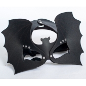 Черная кожаная маска на глаза  Летучая мышь - Sitabella - купить с доставкой в Северске