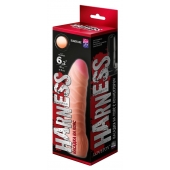 Телесная изогнутая насадка на Harness с коннектором BLACK LINE - 17 см. - LOVETOY (А-Полимер) - купить с доставкой в Северске