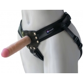 Черный пояс-трусики с двумя насадками  Экзотик-Linda  - 15,5 и 10,5 см. - LOVETOY (А-Полимер) - купить с доставкой в Северске