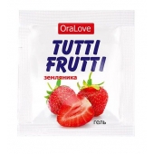 Пробник гель-смазки Tutti-frutti с земляничным вкусом - 4 гр. - Биоритм - купить с доставкой в Северске