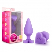 Фиолетовая анальная пробка Naughty Candy Heart Do Me Now - 8,9 см. - Blush Novelties - купить с доставкой в Северске