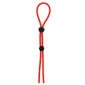 Красное лассо на пенис с двумя бусинами STRETCHY LASSO CAGE - Dream Toys - в Северске купить с доставкой