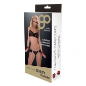 Красно-чёрные наручники на металлической цепочке - Blush Novelties - купить с доставкой в Северске