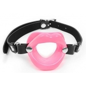 Розовый кляп-губки на черном ремешке - Notabu - купить с доставкой в Северске