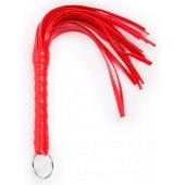 Красная плеть с рукоятью в оплетке - 28 см. - Notabu - купить с доставкой в Северске