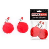 Зажимы для сосков с красным пушком - Notabu - купить с доставкой в Северске