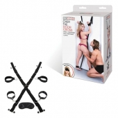Чёрный набор для фиксации у двери - Lux Fetish - купить с доставкой в Северске
