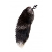 Серебристая металлическая анальная втулка с хвостом чернобурой лисы - размер S - ToyFa - купить с доставкой в Северске