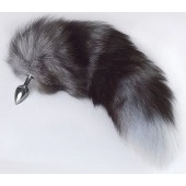 Серебристая анальная пробка с пушистым хвостом - Sitabella - купить с доставкой в Северске