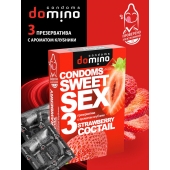 Презервативы для орального секса DOMINO Sweet Sex с ароматом клубничного коктейля  - 3 шт. - Domino - купить с доставкой в Северске
