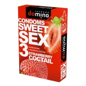 Презервативы для орального секса DOMINO Sweet Sex с ароматом клубничного коктейля  - 3 шт. - Domino - купить с доставкой в Северске