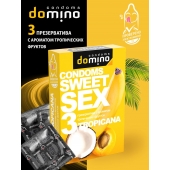 Презервативы для орального секса DOMINO Sweet Sex с ароматом тропических фруктов - 3 шт. - Domino - купить с доставкой в Северске