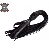 Черная плеть  Ковбой  с ручкой-фаллосом - 55 см. - Sitabella - купить с доставкой в Северске