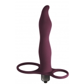 Бордовая вибронасадка для двойного проникновения Flirtini - 15,9 см. - Lola Games - купить с доставкой в Северске