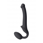 Черный безремневой страпон Silicone Bendable Strap-On S - Strap-on-me - купить с доставкой в Северске