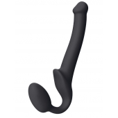 Черный безремневой страпон Silicone Bendable Strap-On S - Strap-on-me - купить с доставкой в Северске