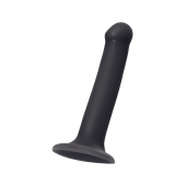 Черный фаллос на присоске Silicone Bendable Dildo M - 18 см. - Strap-on-me - купить с доставкой в Северске