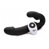Черный безремневой страпон Urge Silicone Strap On с пультом ДУ - 24 см. - XR Brands - купить с доставкой в Северске