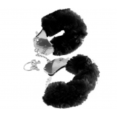 Металлические наручники Furry Love Cuffs с черным мехом - Pipedream - купить с доставкой в Северске