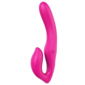 Ярко-розовый безремневой страпон REMOTE DOUBLE DIPPER - 22 см. - Dream Toys - купить с доставкой в Северске