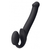 Черный безремневой страпон Silicone Bendable Strap-On M - Strap-on-me - купить с доставкой в Северске
