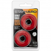 Набор из 2 красных эрекционных колец DONUT RINGS OVERSIZED - Blush Novelties - в Северске купить с доставкой