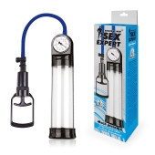 Прозрачная вакуумная помпа Sex Expert с манометром - Sex Expert - в Северске купить с доставкой