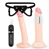 Регулируемые трусики с 2 насадками - 16 и 15 см. - Lux Fetish - купить с доставкой в Северске
