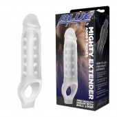 Прозрачная текстурированная насадка Mighty Extender - 13 см. - BlueLine - в Северске купить с доставкой