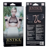 Черные мягкие наручники Entice French Cuffs с цепью - California Exotic Novelties - купить с доставкой в Северске