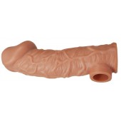 Телесная насадка на фаллос с отверстием для мошонки EXTREME SLEEVE - 17,6 см. - KOKOS - в Северске купить с доставкой