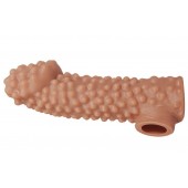 Телесная насадка на фаллос с отверстием для мошонки - 15,6 см. - KOKOS - в Северске купить с доставкой