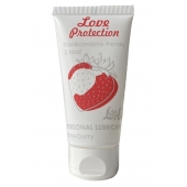 Лубрикант на водной основе с ароматом малины Love Protection Strawberry - 50 мл. - Lola Games - купить с доставкой в Северске