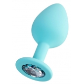 Мятная анальная втулка Brilliant с прозрачным кристаллом - 8 см. - ToyFa - купить с доставкой в Северске