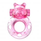 Розовое эрекционное виброкольцо на пенис Pink Bear - Baile - в Северске купить с доставкой